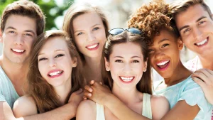 Smiling Group Teens